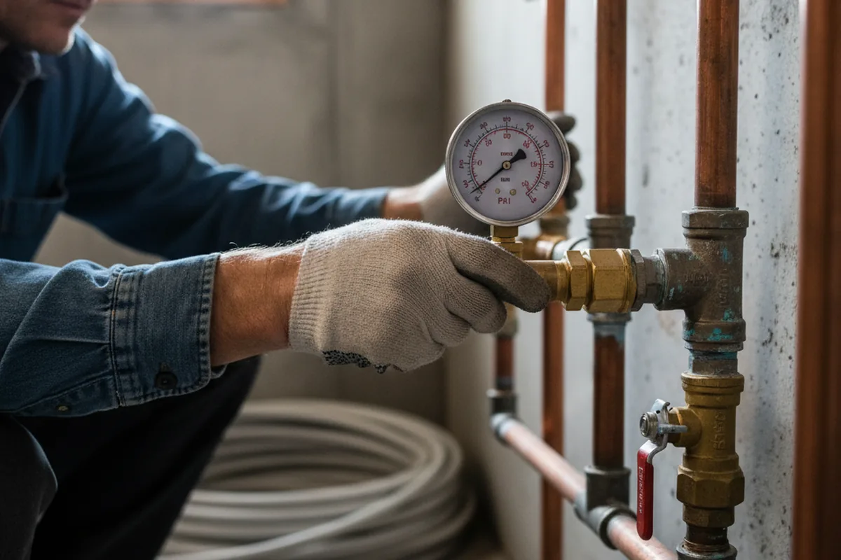 Pressure testing a repaired line during Water Line Repair in Russellton